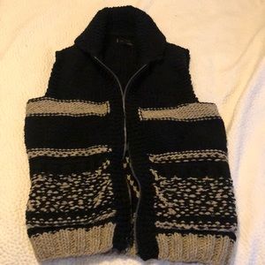 Wings + horns wool sweater vest, mens